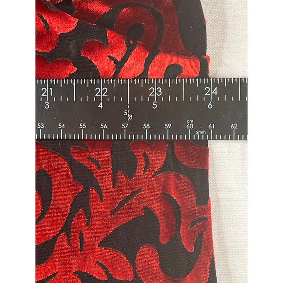 Ruby Rd women's black/red velvet burnout cowl neck top, size 1X, EUC - Picture 6 of 8